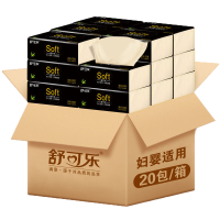 舒可乐40包整箱抽纸四层加厚竹浆本色舒可乐240张纸抽家庭卫生纸面巾纸