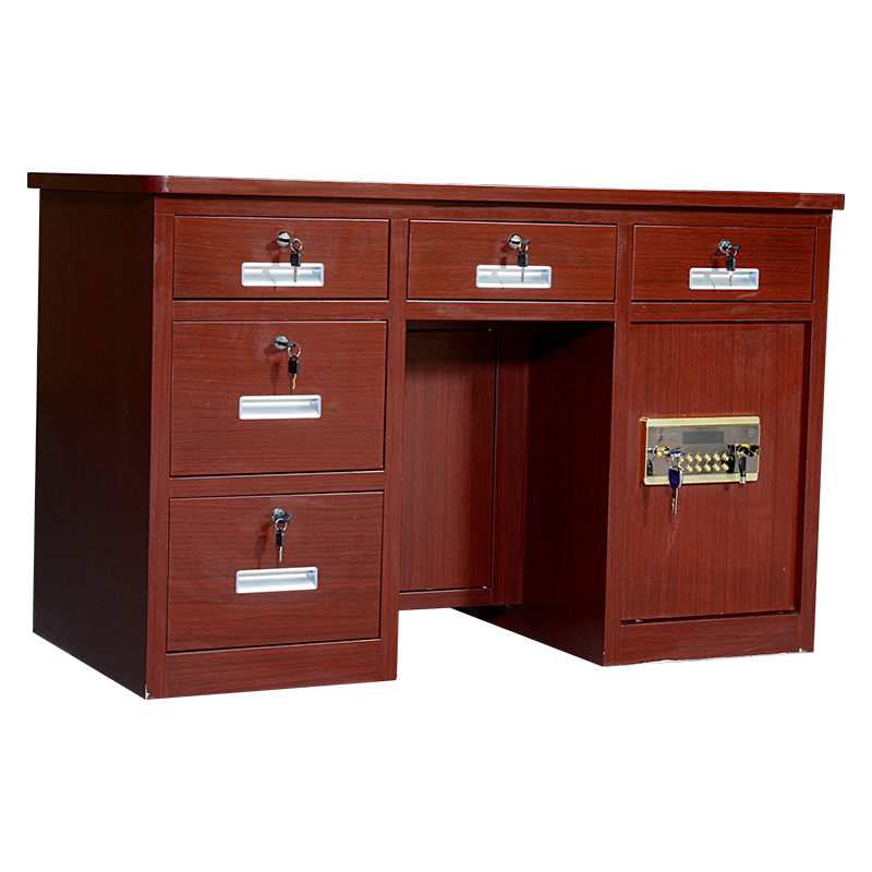 臻远 BXZ-10 钢制保险桌可投币收银财务桌1.2m木纹五斗电子锁