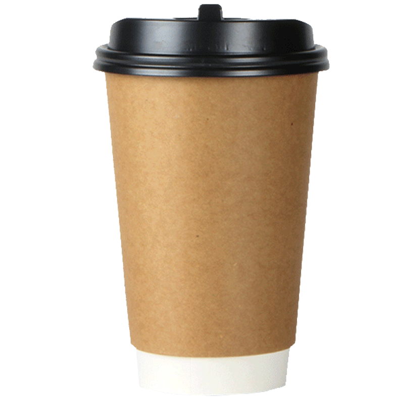美威能 一次性咖啡纸杯12盎司带盖400ml500个 14853/箱