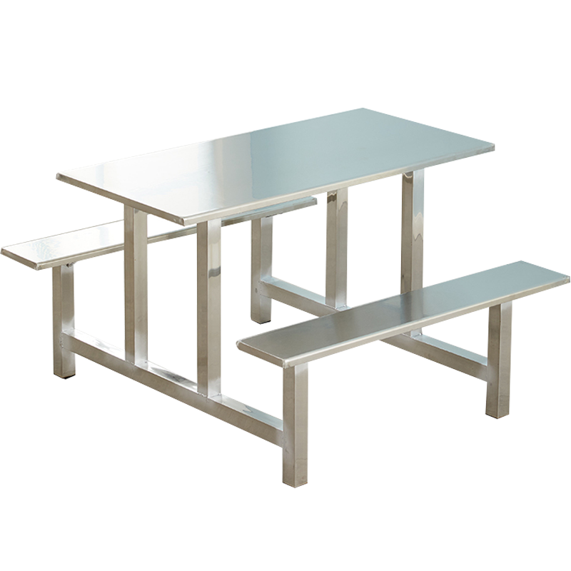 戴劲 不锈钢食堂餐桌员工连体快餐桌椅组合饭堂长方形餐桌椅 四人连体