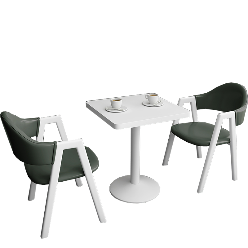 锦北 洽谈桌北欧风会客接待桌简约奶茶店桌椅组合休息区谈判桌 组合六