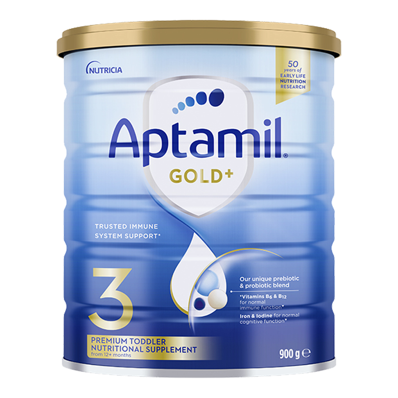有效期到27年3月-6罐装 | Aptamil 澳洲爱他美 金装版 3段 婴幼儿配方奶粉(1-2岁)900g