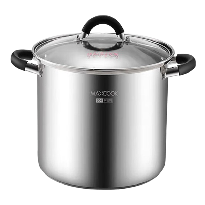 美厨汤锅304不锈钢22cm复底高汤锅通用MCT3387(款式随机)