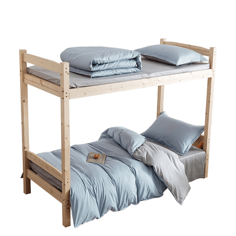 伊伊爱 纯棉纯色浅蓝浅灰三件套