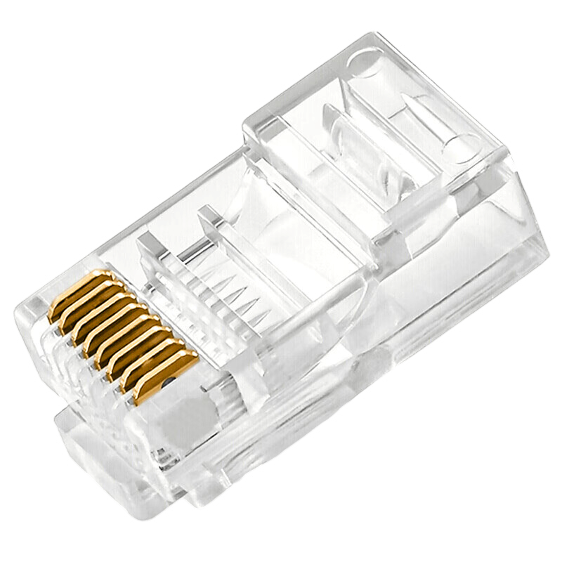 澳狒 超六类网线非屏蔽水晶头 CAT6e非屏蔽水晶头JR45网线接头 超六类非屏蔽水晶头 100个/盒