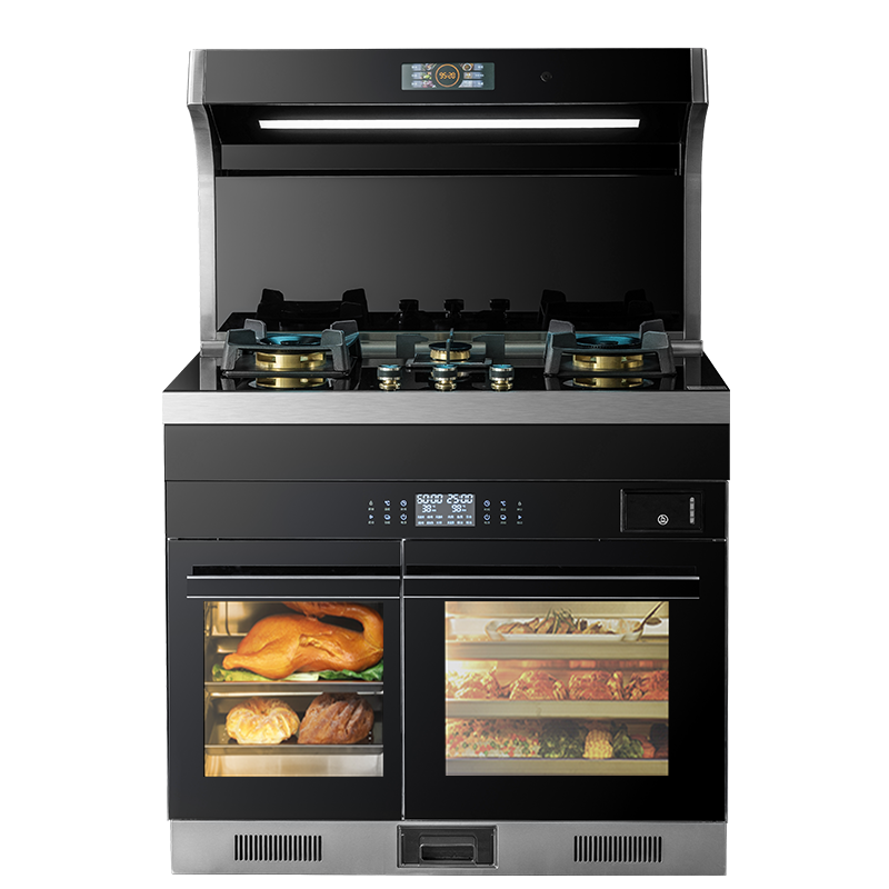 英丰集成灶 集成灶一体式 三头灶集成灶家用一体灶体感语音蒸烤箱一体厨房纯电三眼灶 油烟机燃气灶一体