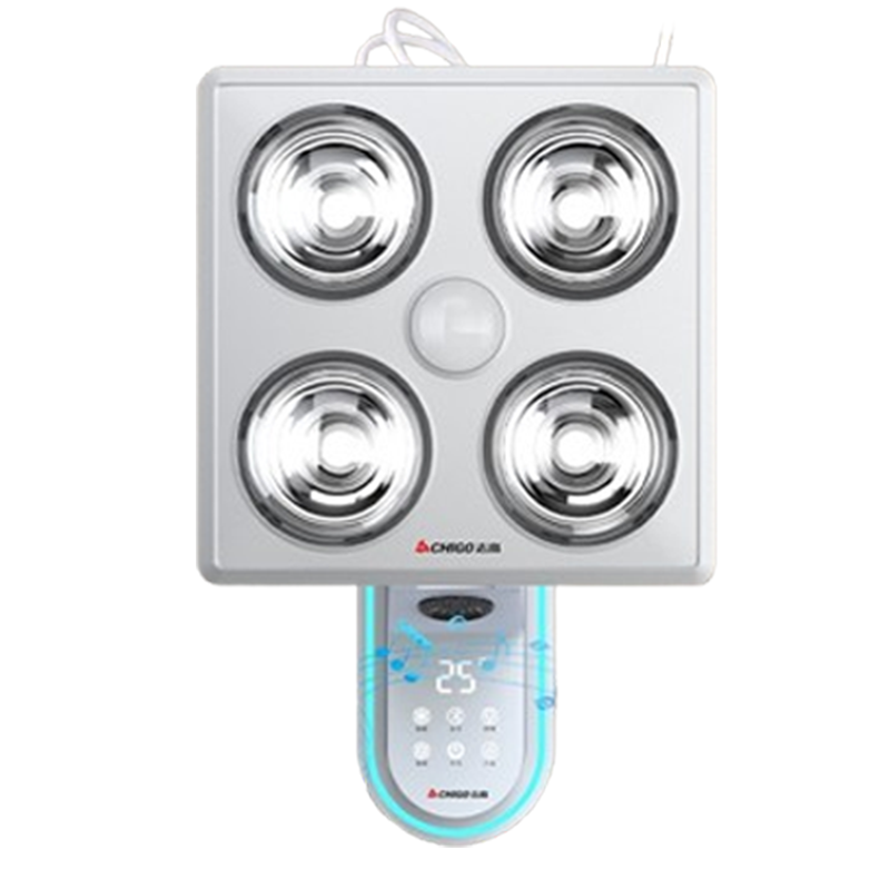 志高(CHIGO)壁挂式浴霸灯暖卫生间取暖灯泡浴室家用免打孔挂墙式 XC-17壁挂三控语音触控遥控丨金泡丨蓝牙音箱丨漏保