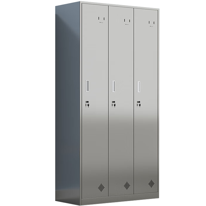 锦北 201不锈钢更衣柜员工宿舍储物柜多门鞋柜换衣柜碗柜 三门