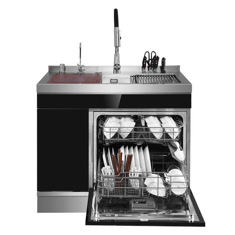 欧诚X09集成水槽洗碗机14套家用全自动 超声波果蔬清洗多功能嵌入式厨房洗菜盆304不锈钢双槽