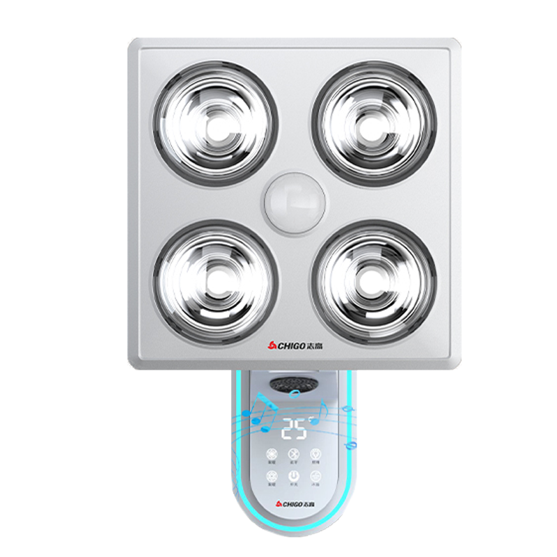 志高(CHIGO)壁挂式浴霸灯暖卫生间取暖灯泡浴室家用免打孔挂墙式 XC-09壁挂双控丨触控+遥控丨白泡丨漏保