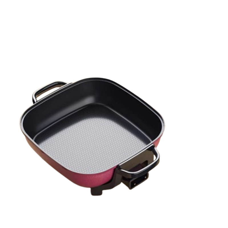 奥克斯(AUX)电火火锅锅家用多功能专用电煮锅一体式电热锅炒菜炒锅不粘_中号米白色木铲汤勺漏勺