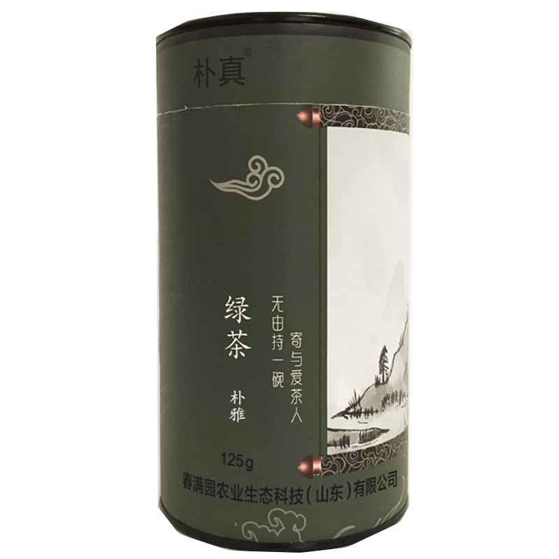 朴真明前绿茶朴雅125g 桶