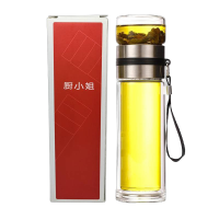 厨小姐高硼硅玻璃茶水分离杯400ml/SY-G06个