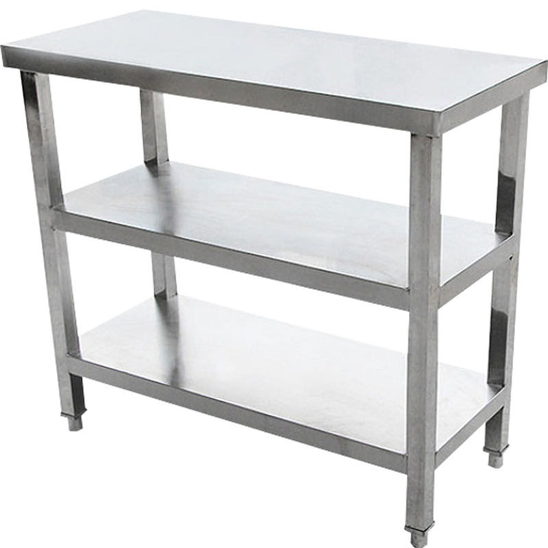 锦北 打荷台不锈钢工作台置物架厨房操作台 三层1500*600*800mm