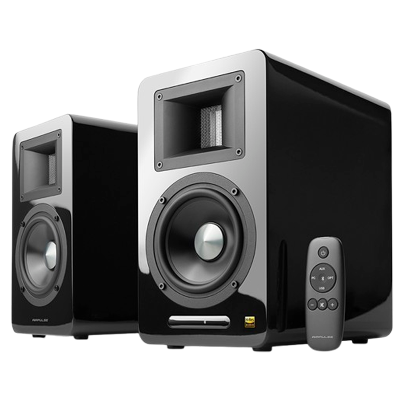 漫步者蓝牙音箱立体声书架音箱客厅音响电视音响黑色A100