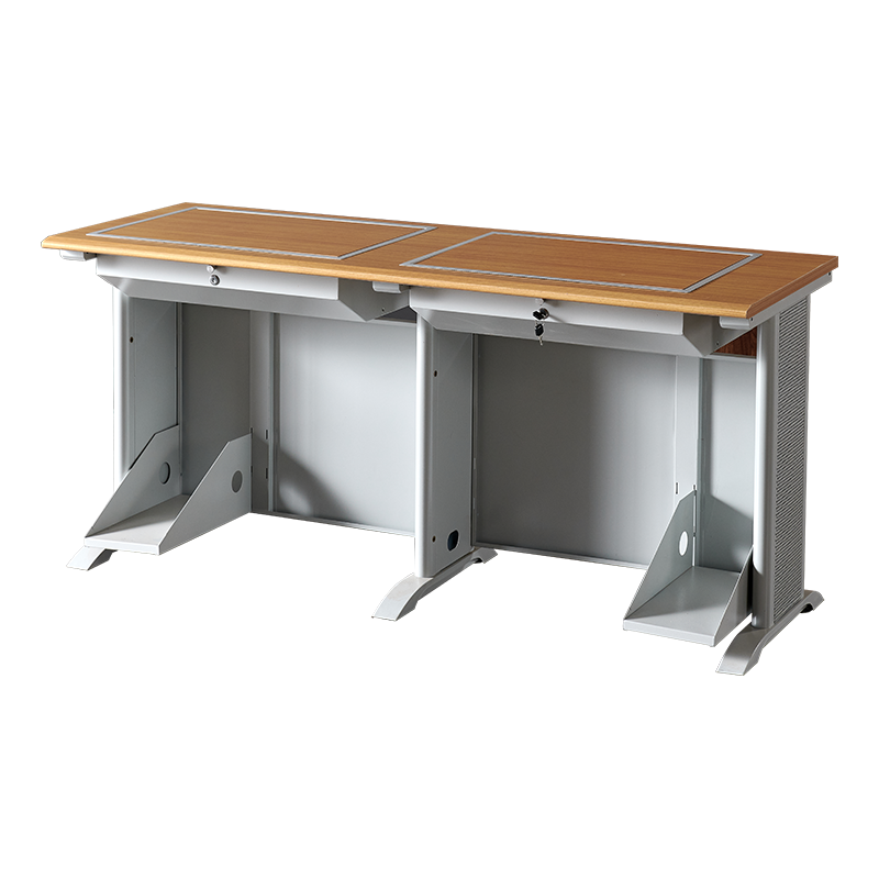 臻远 ZY4012426 隐藏式翻转电脑桌培训桌办公桌C款双人位
