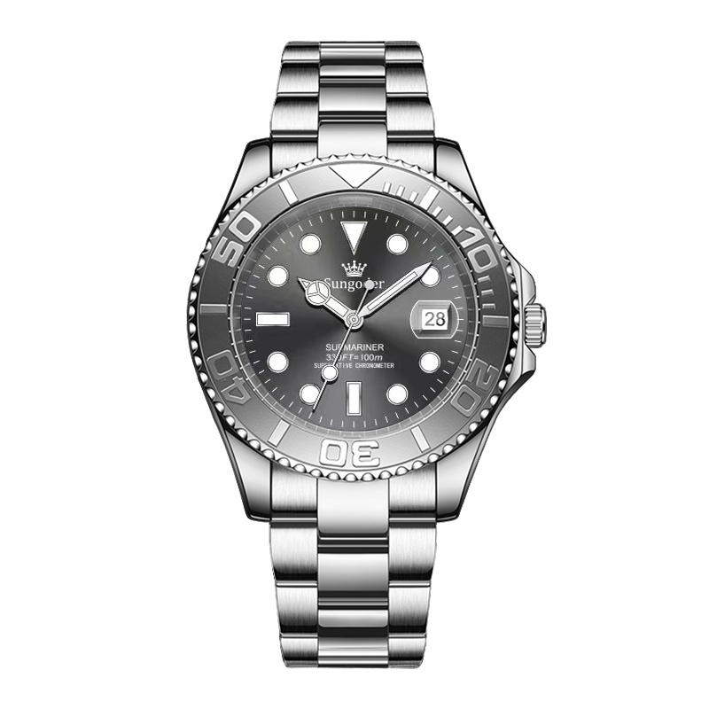 Sungoder时尚男士手表经典百搭气质潮流机械腕表防水