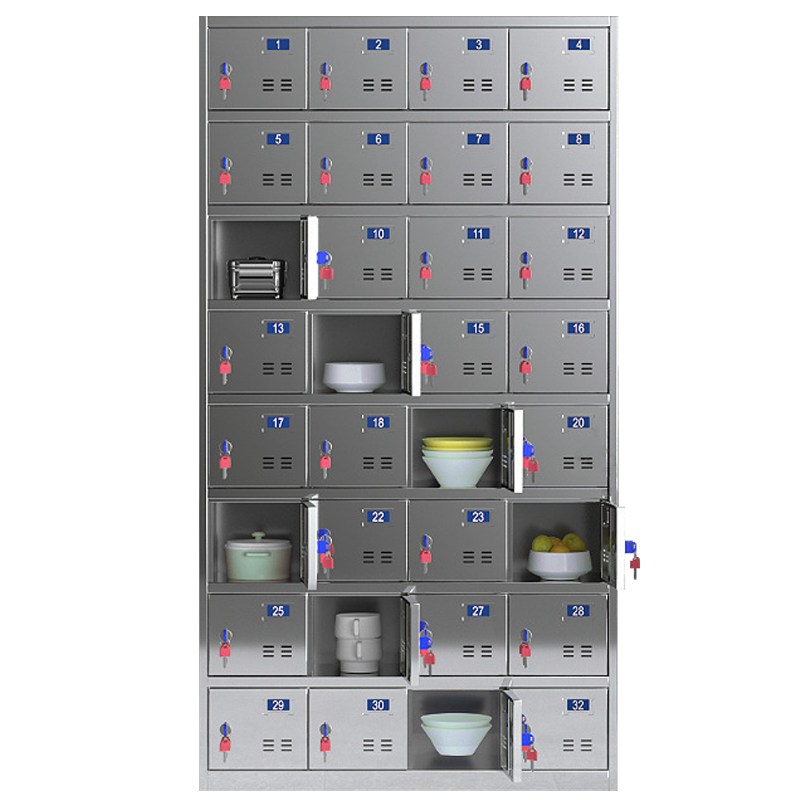 锦北 201不锈钢碗柜餐盘柜食堂餐具收纳储存柜碗碟存放柜储物柜 32门柜