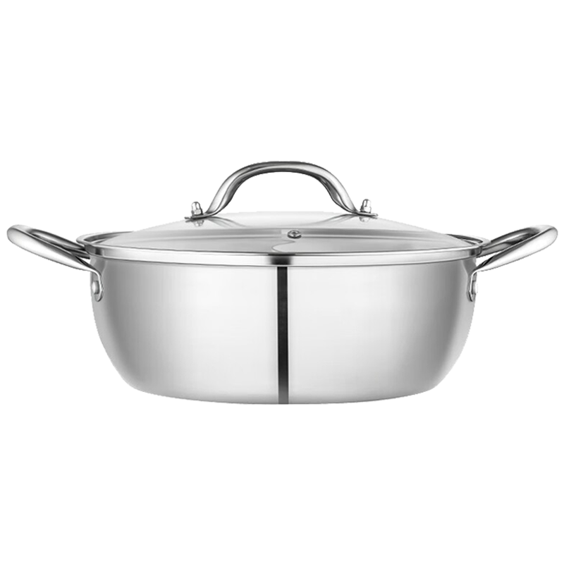 德铂汤锅30cm帕洛克304不锈钢一锅两味汤锅DEP-DS255