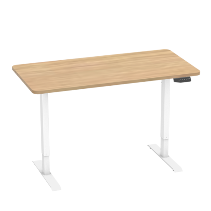 乐歌E2智能电动升降桌实木橡胶木原木色电脑桌居家办公学习桌书桌