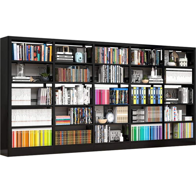 戴劲 书架学校图书馆阅览室书籍架落地资料档案架黑色白色 双面一列五