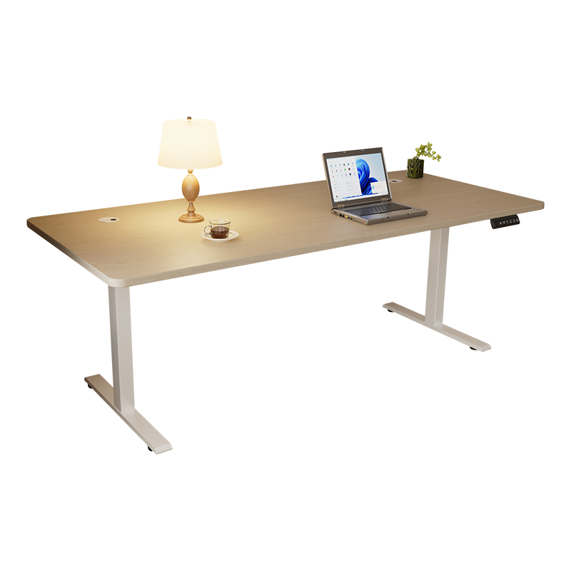 臻远 ZY4072525 电动升降电脑桌电竞升降书桌办公学习桌子双电机站立办公升降书桌 原木色1.8*0.8米