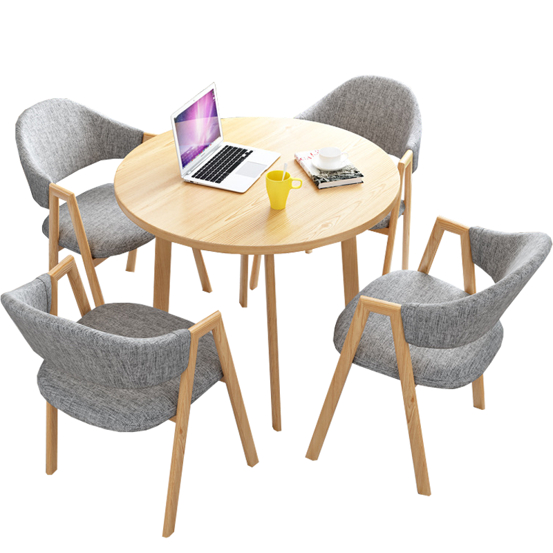 晋舰 洽谈桌简约奶茶店桌椅组合休息区谈判桌北欧风会客接待桌 组合二