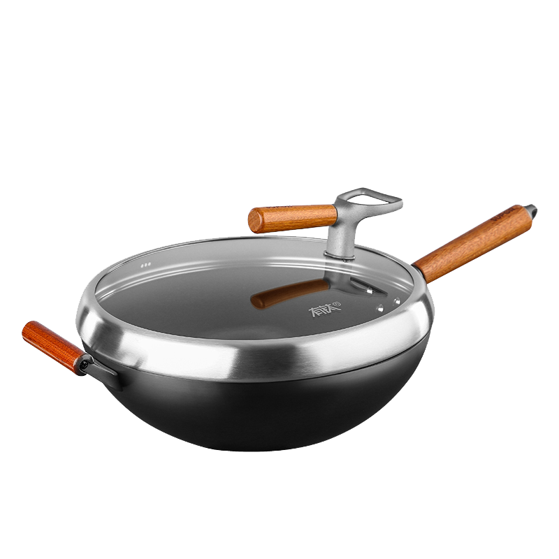 苏泊尔(SUPOR)一级不粘铁锅无涂层炒锅炒菜锅家用 电磁炉燃气灶通用 有钛复合铁 CC34YT1 34cm