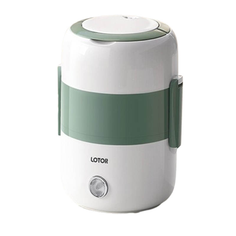 小浣熊电热饭盒可插电加热保温蒸煮自热饭菜上班族带饭便当盒_海盐绿升级餐具款