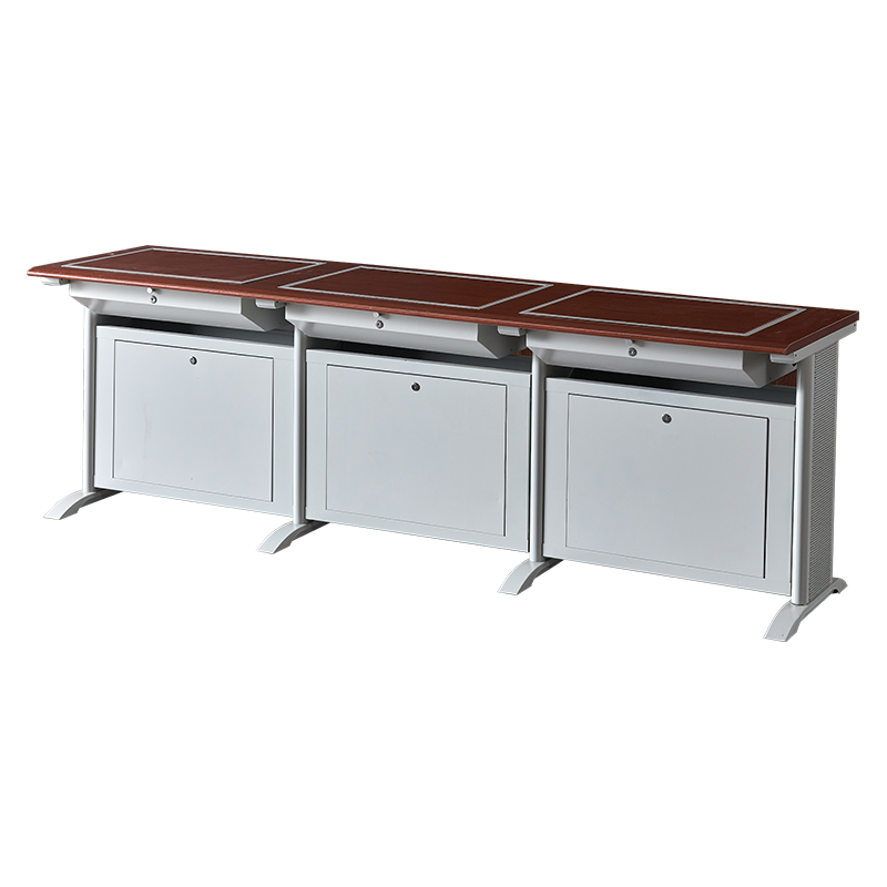 臻远 ZY4012406 隐藏式翻转电脑桌培训桌办公桌A款三人位