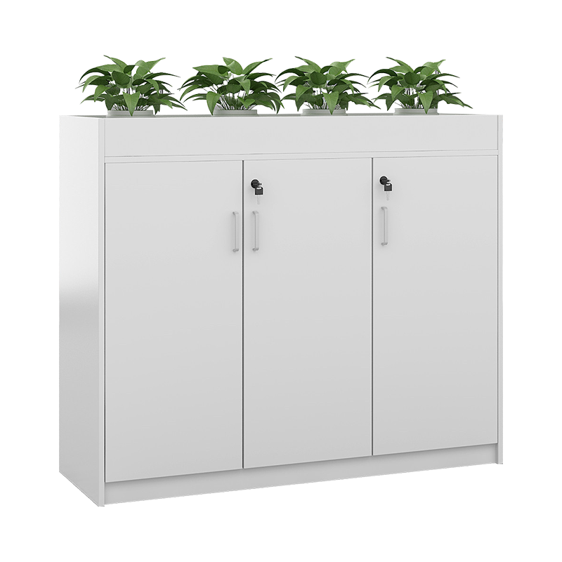 臻远ZY5011023花槽柜办公室矮柜墙边柜 三门柜 白色 1200*300*1200