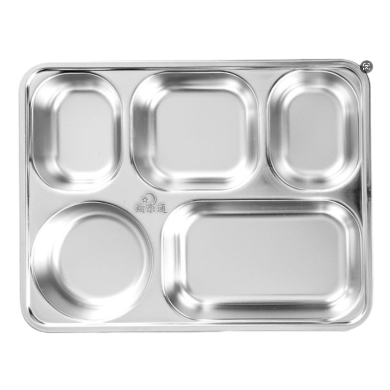 翔尔通 304不锈钢五格餐盘套装 10个/件