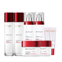 欧莱雅复颜抗皱套装(柔肤水65ml*2+乳液50ml*2+日霜25ml*2+眼霜7.5ml*2)妈妈紧致抗老化保湿补水