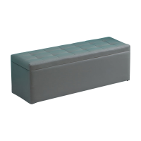 臻远ZY-7900 长方形收纳沙发凳储物试衣间休息凳子鞋店换鞋凳床尾长条凳 灰色皮质1000*400*400