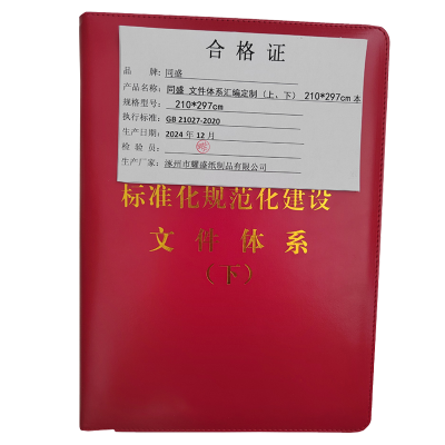 同盛 文件体系汇编定制(上、下) 210*297cm 本