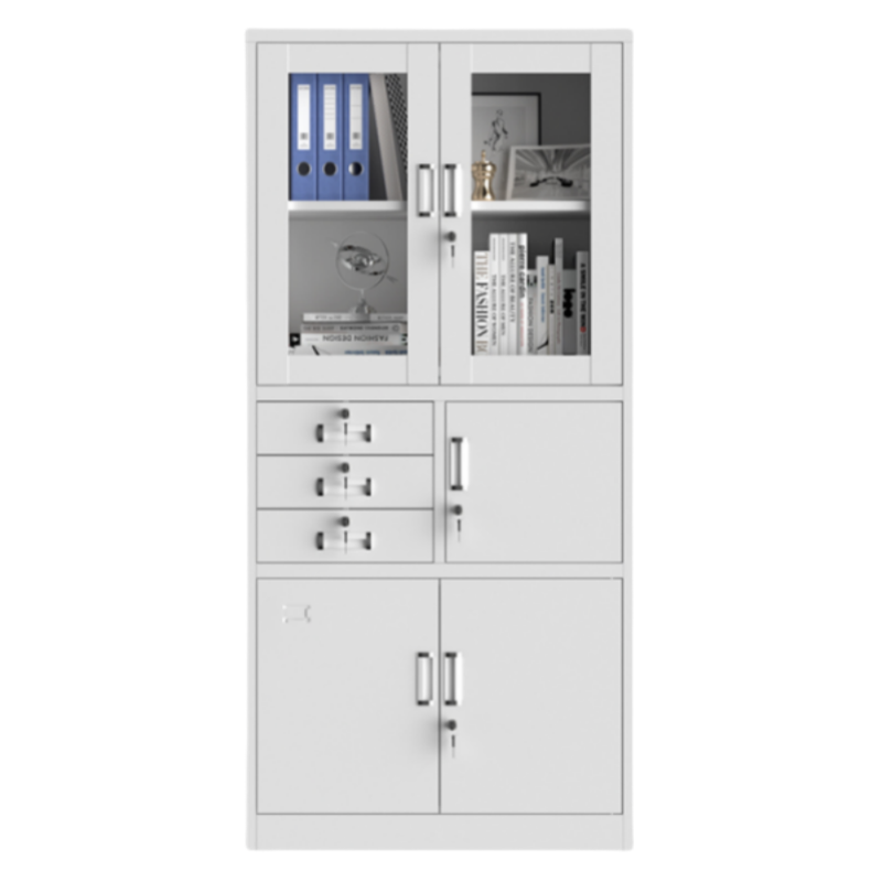 金佑莱更衣柜宿舍储物柜铁皮柜子玻璃文件柜资料柜凭证柜带工具柜 个(三斗保柜)