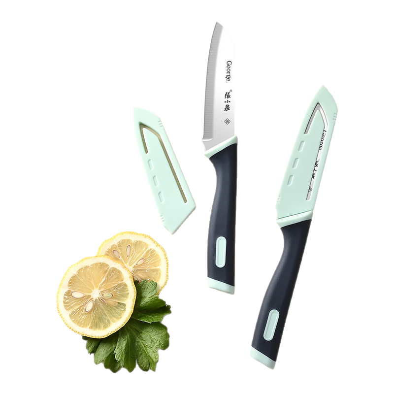 张小泉水果刀家用不锈钢抗菌刀具宿舍学生用削皮刀带刀鞘小刀8138