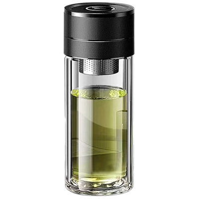 历途科技 一键开盖玻璃水杯 400ML
