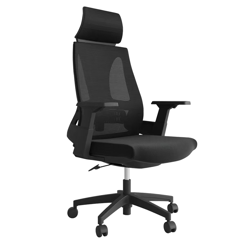 臻远ZY-6618 办公椅转椅家用网面电脑椅学习书房座椅电竞游戏椅 黑胶