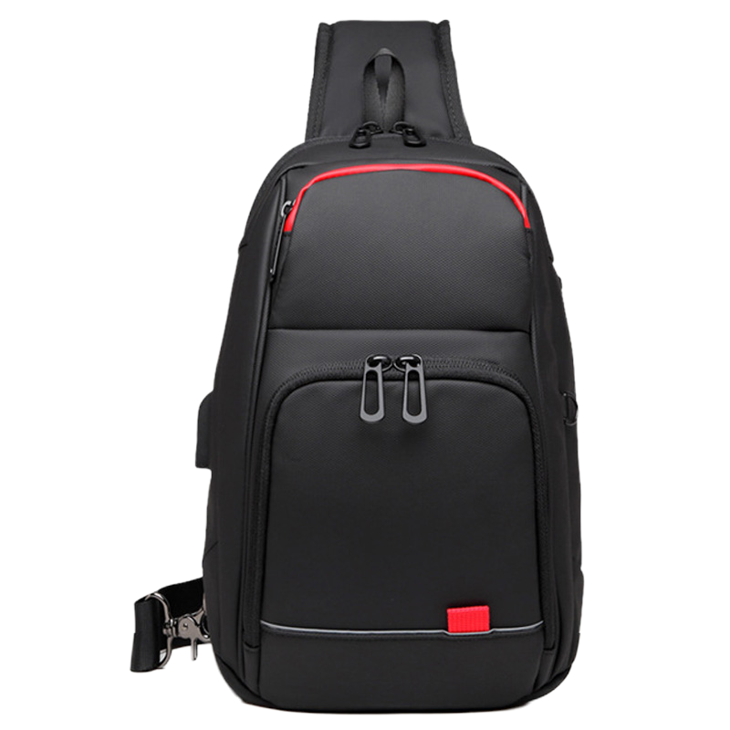 漫山 商务潮流男女胸包大容量斜挎包防水耐磨单肩包USB充电运动包 MS-2768(个)