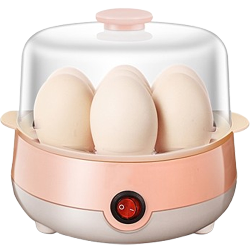 鼎锅居煮蛋器蒸蛋器自动断电家用小型1人多功能蒸蛋羹煮鸡蛋机早餐器_粉色单层
