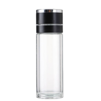 厨小姐一键开盖双层玻璃杯400ML-CXJ-BL075/个(颜色备注)