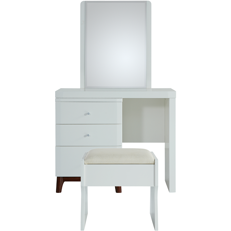 全友家居 现代北欧梳妆台北欧卧室化妆台组合小户型妆台+妆凳欧式梳妆桌人造
