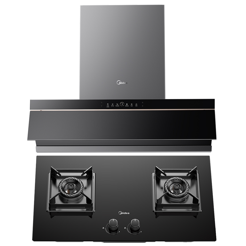 美的(Midea)抽油烟机自清洁高温蒸汽洗变频23风量烟灶联动烟灶消套装AK5pro+Q529+130B03