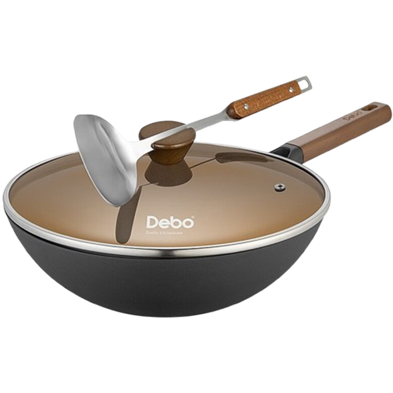 德铂炒锅5L诺曼德铁锅家用无涂层不粘锅炒锅DEP-885
