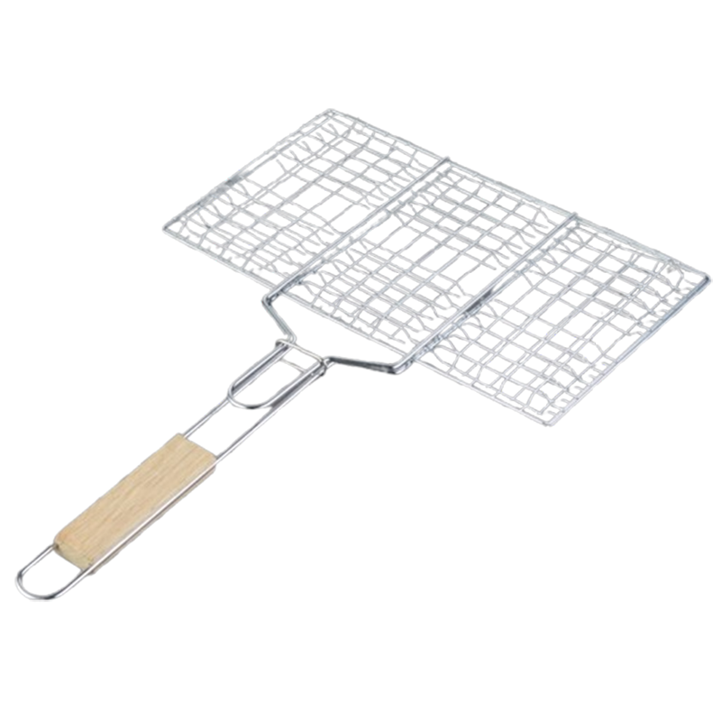 烘焙精灵烧烤网外烧烤配件带把手烤鱼夹子烤鱼网烤汉堡网烧烤网工具用品_三鱼烤夹