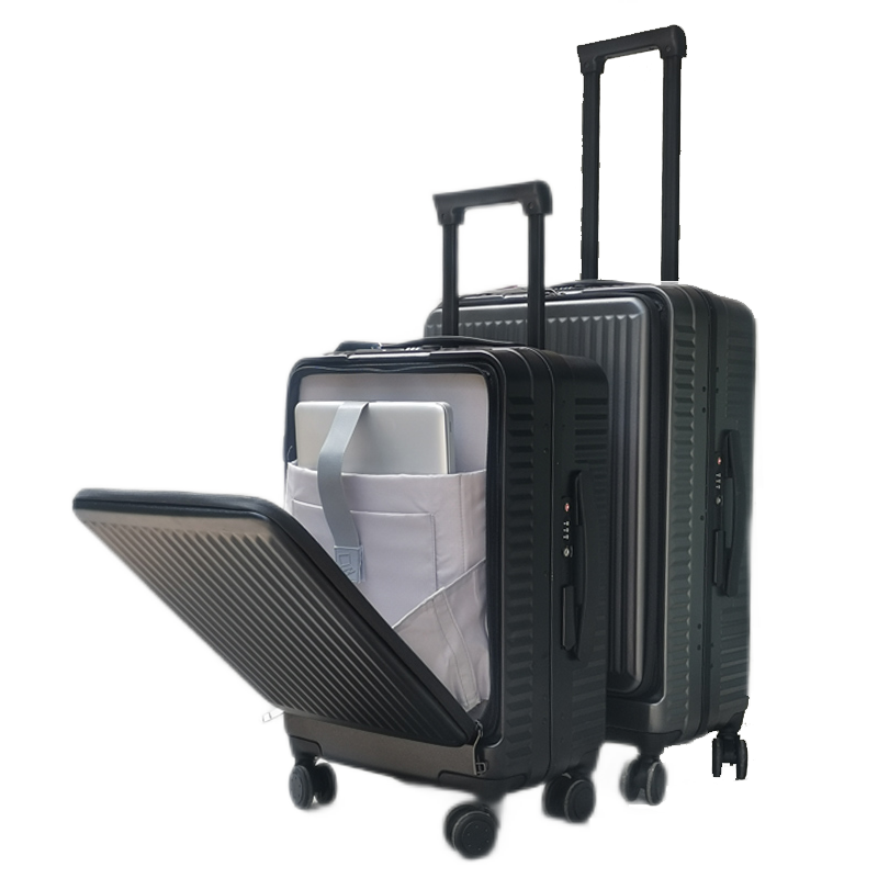 麒霁拉杆箱行李箱旅行箱工具箱 黑色24英寸拉链款908C