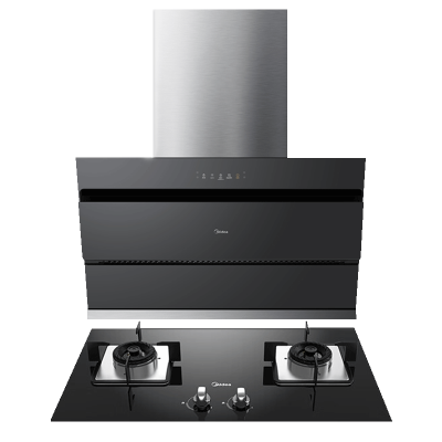 美的(Midea)抽油烟机厨房家用 22大风量 侧吸式吸排油烟机燃气灶具套装 挥手智控自动清洗J25SPRO+Q230A