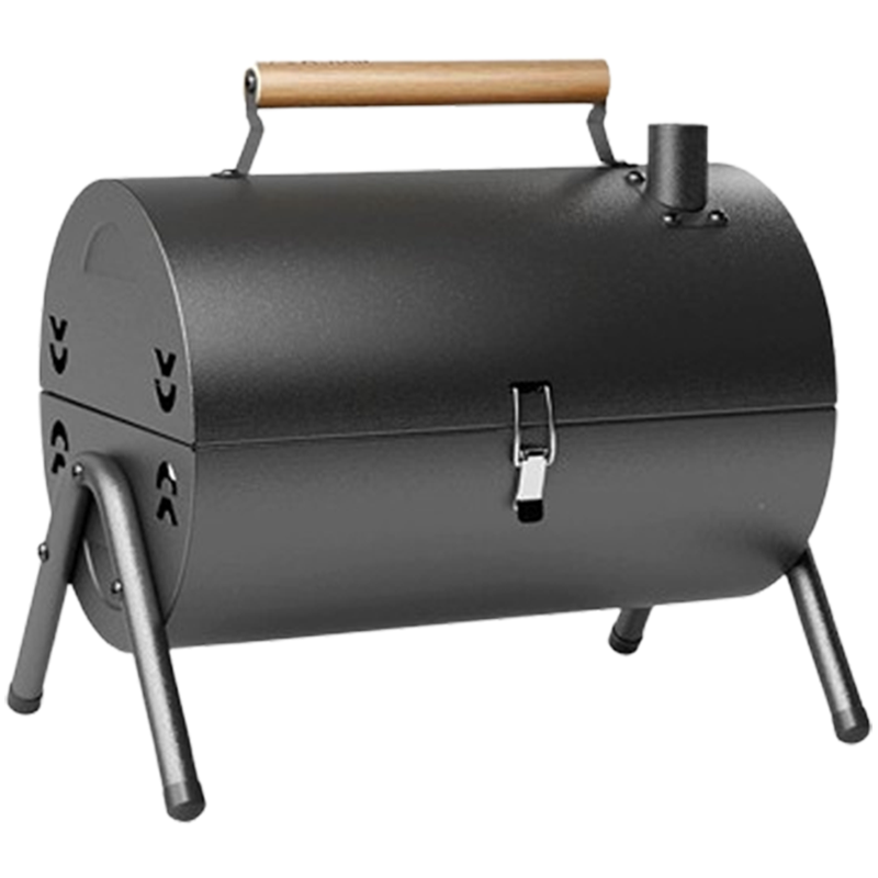 烘焙精灵烧烤炉子户外便携式双面双用烧烤架野餐露营烤肉盘室内家用木炭炉_曜石黑烧烤炉8件套煎盘