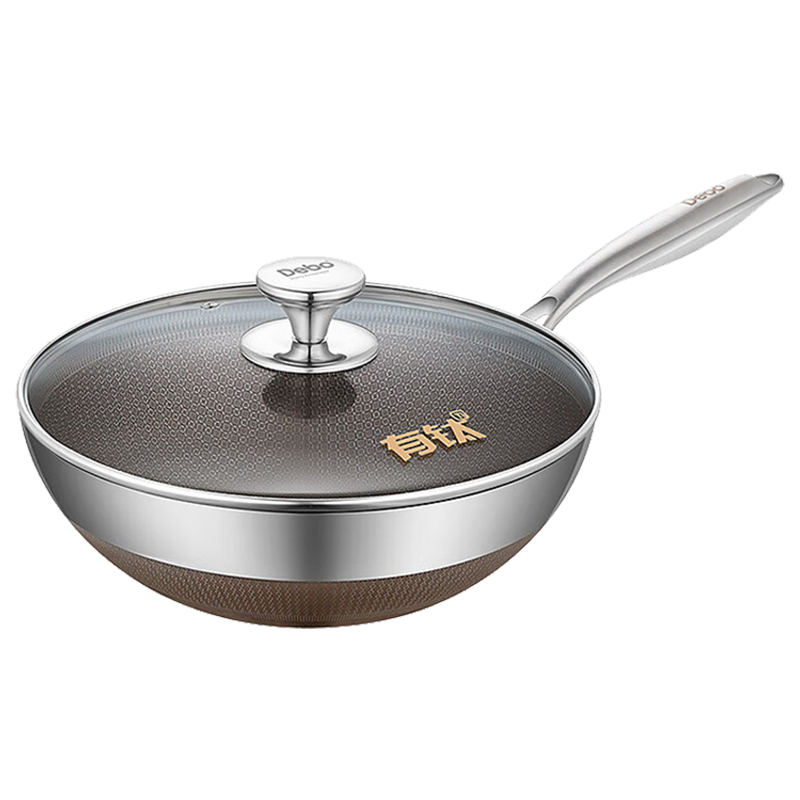 德铂炒锅拉齐奥有钛蜂窝轻油少烟防沾耐磨炒锅DEP-DS432